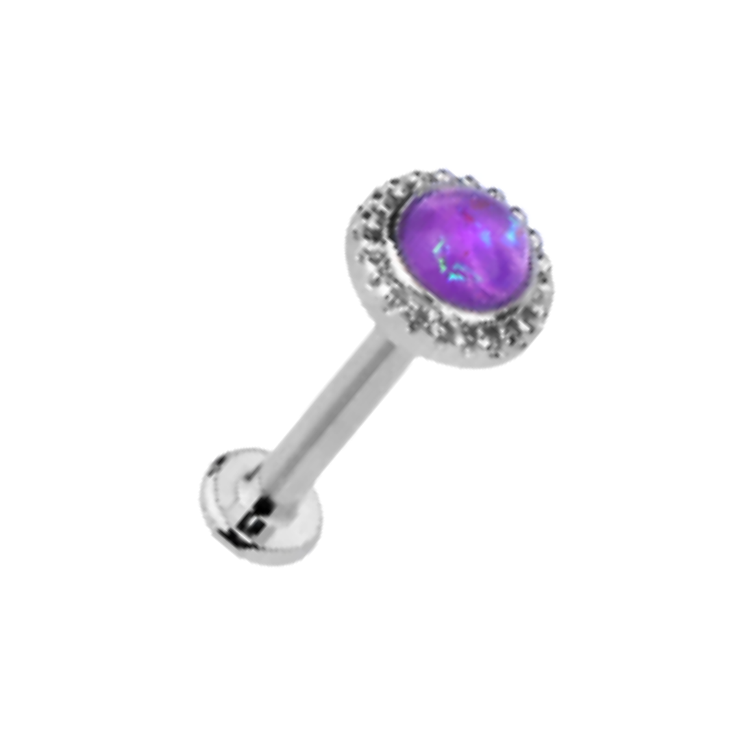 Purple Opal with ornament Stud