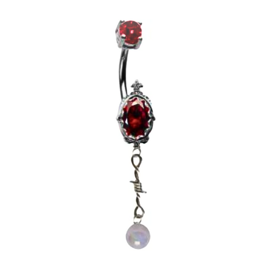 Red oval dangle