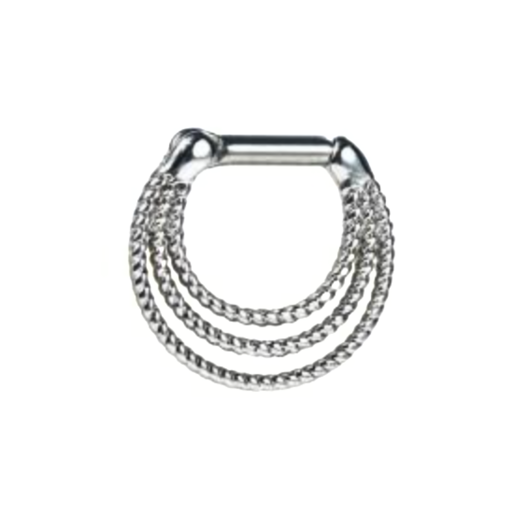 Twisted Triple Ornament Clicker Hoop