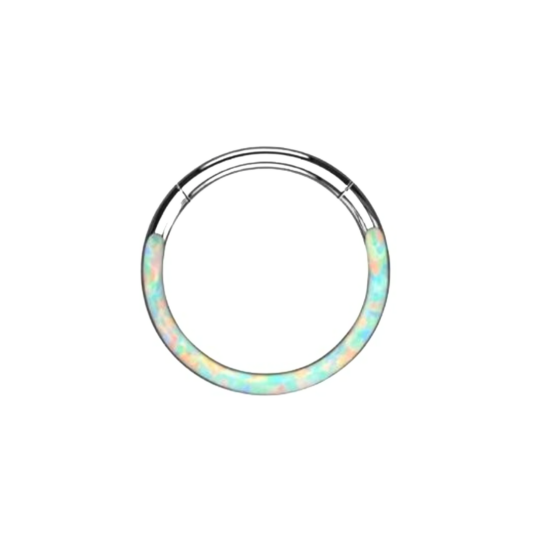 White Opal front face Hoop