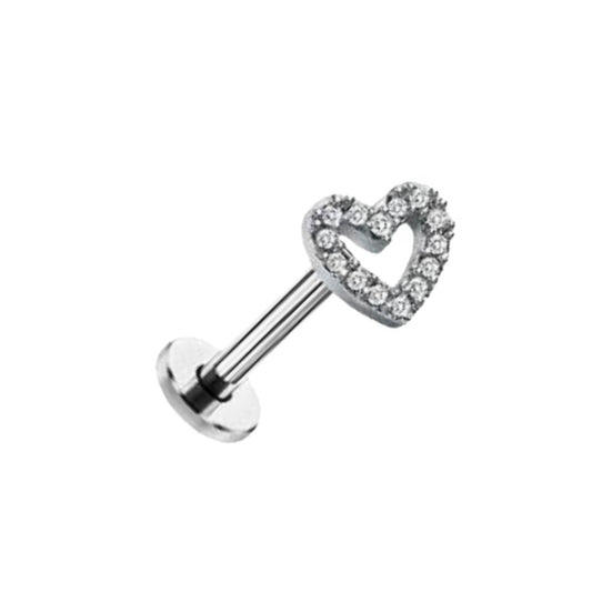 Heart outline with CZ Stud