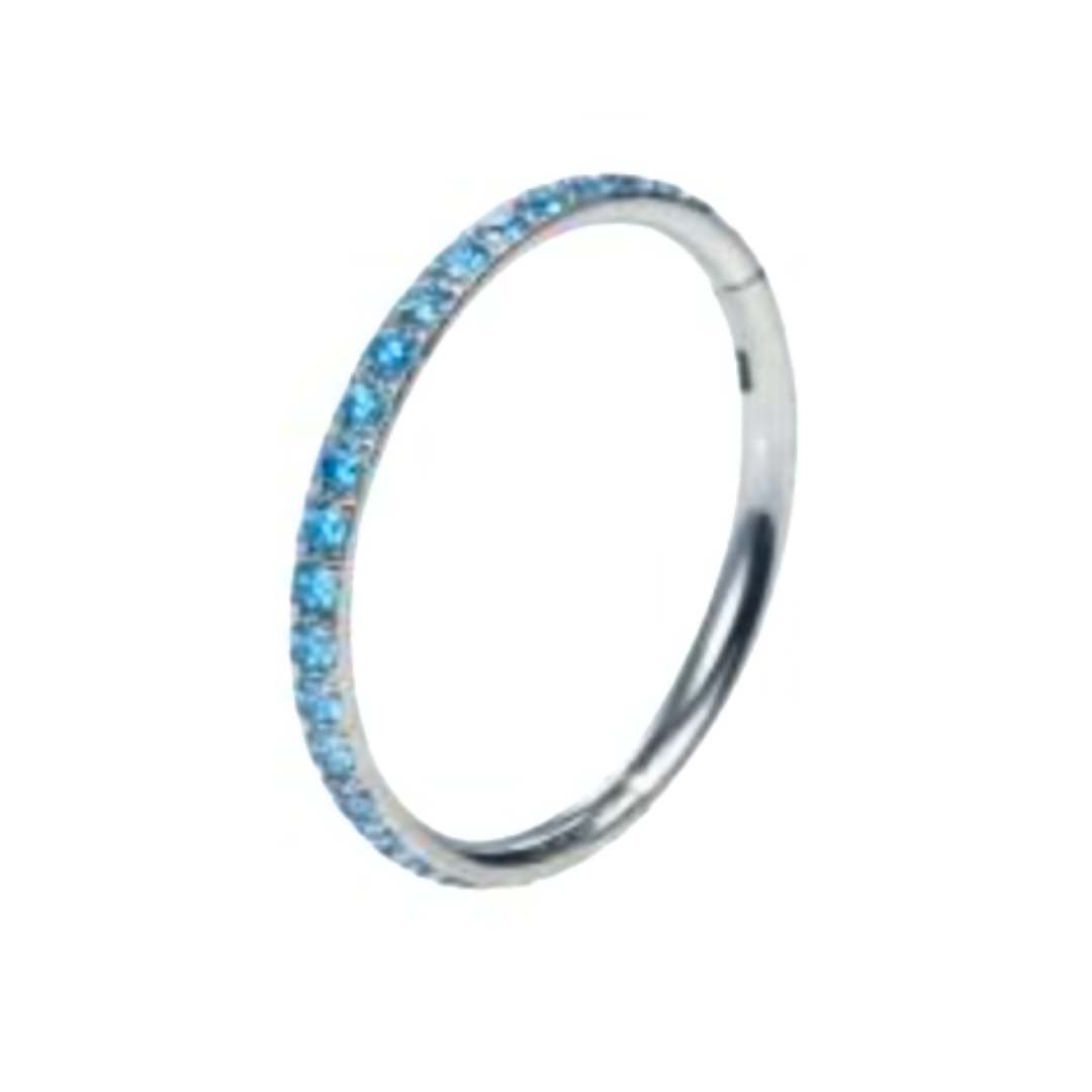 Silver Base with CZ Clicker Hoop