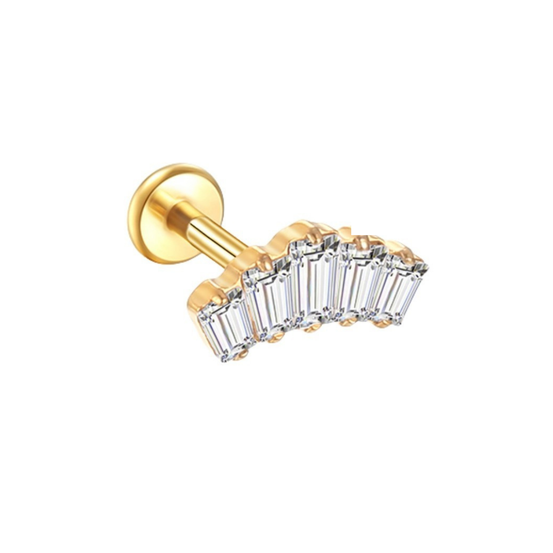 Five CZ marquise stud