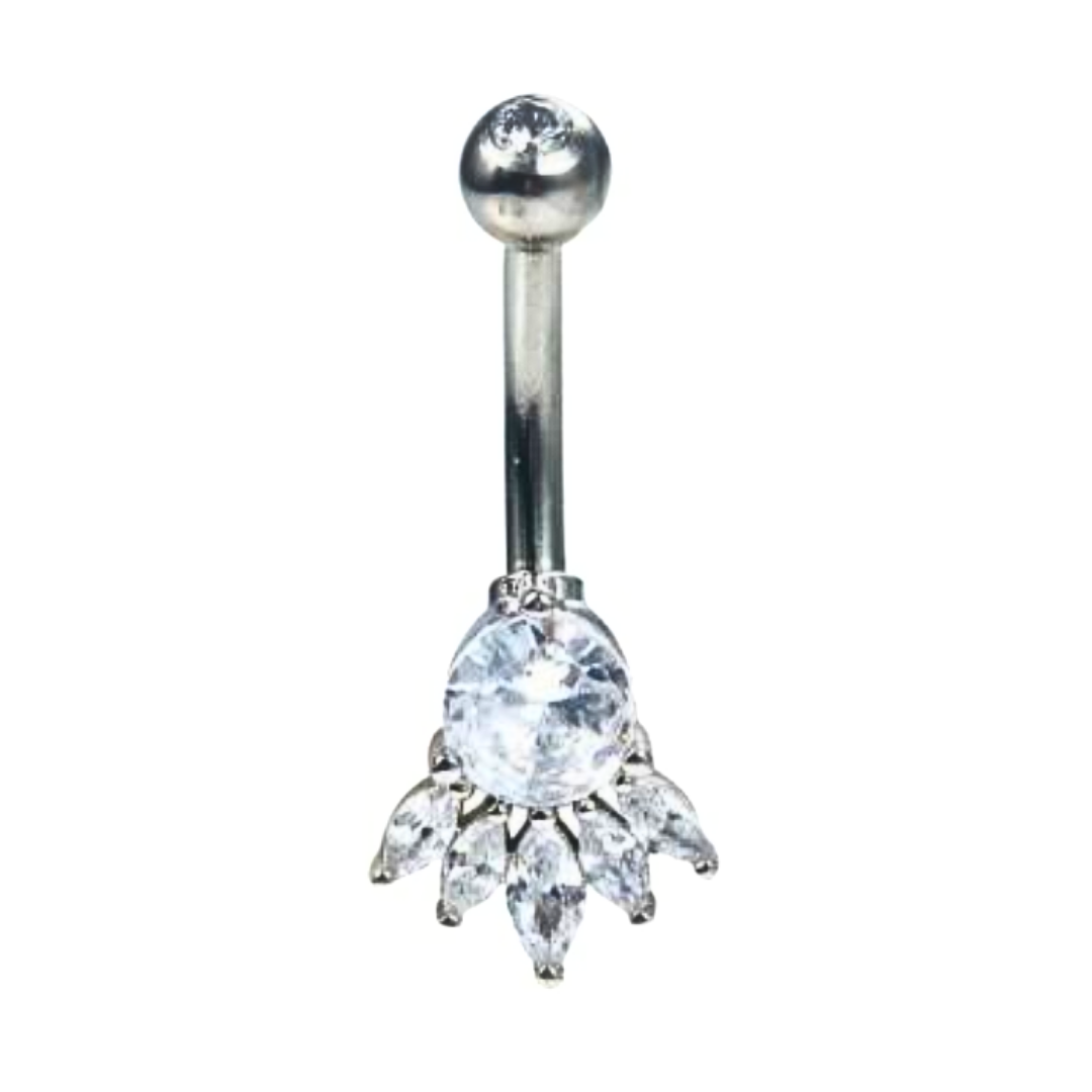 Five marquise belly button ring