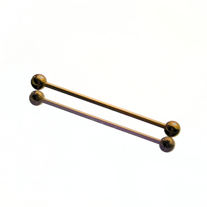 Long golden barbell