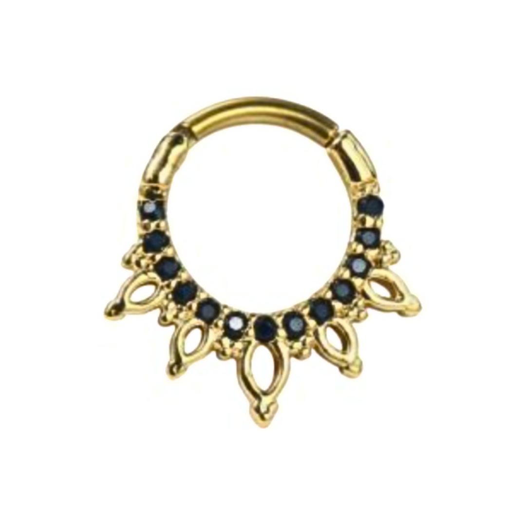 Cz & Petals Ornament Clicker Hoop