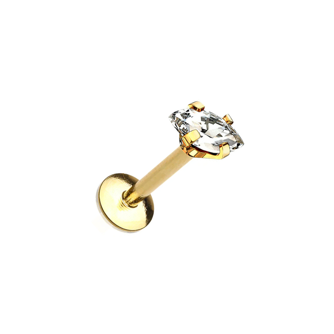 Oval shape CZ stud