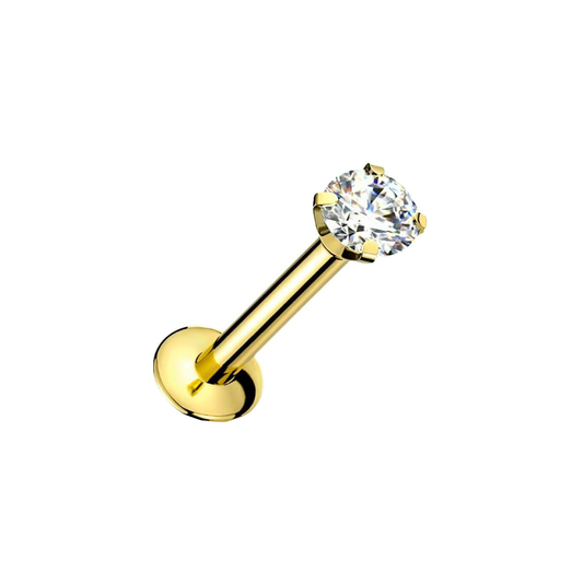 Gold base Clear CZ stud