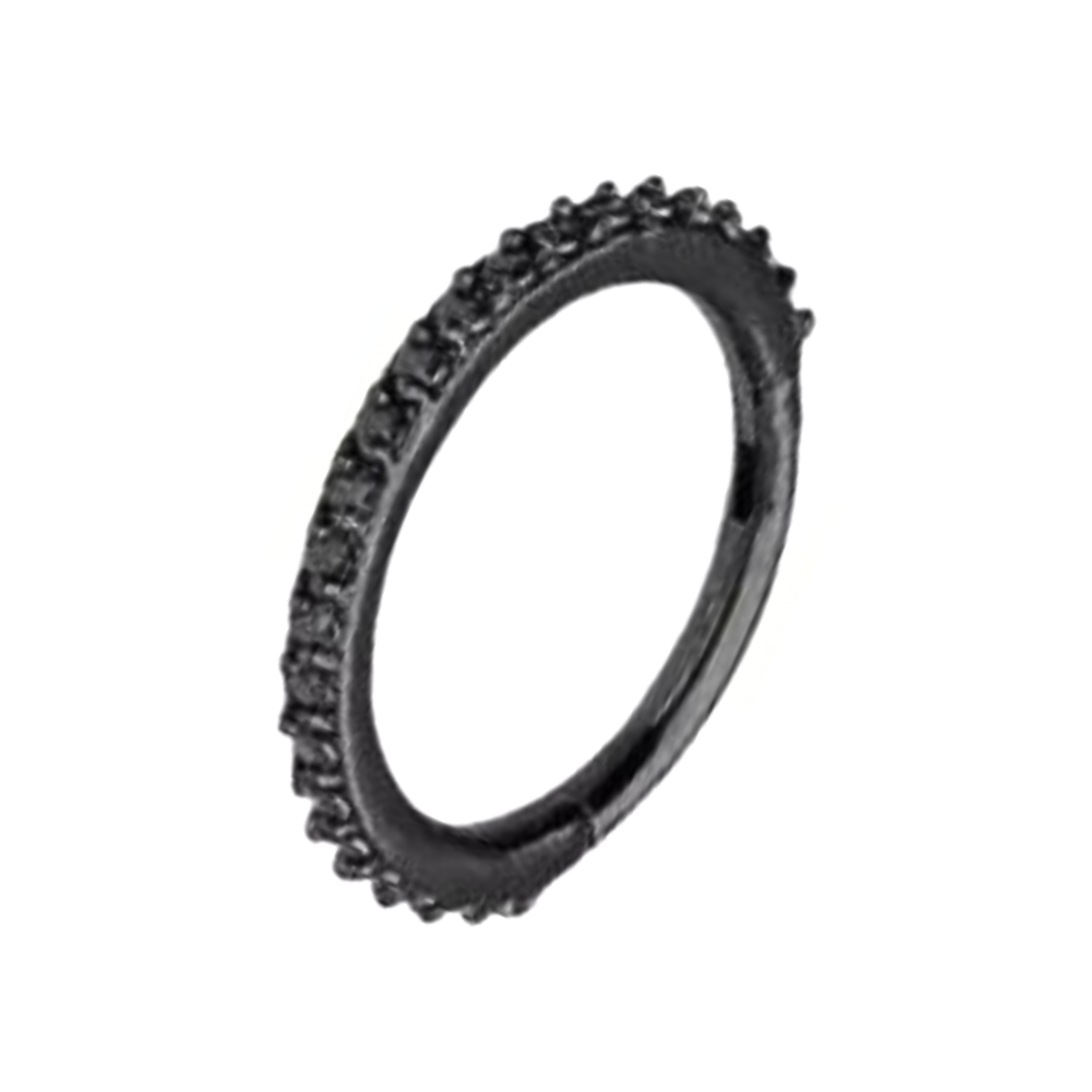 Black base Black CZ Clicker Hoop