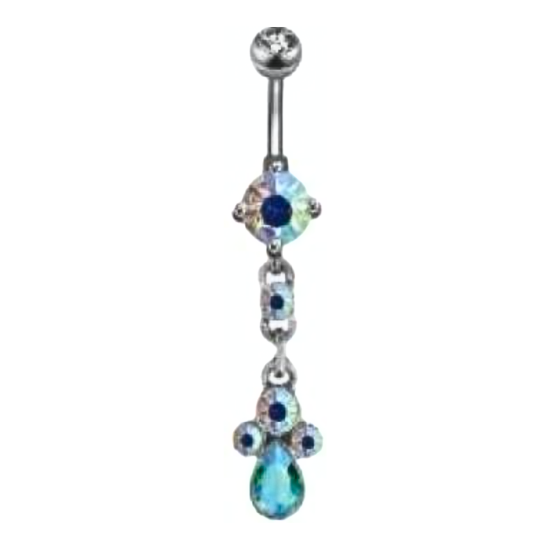 Blue Dangle belly ring