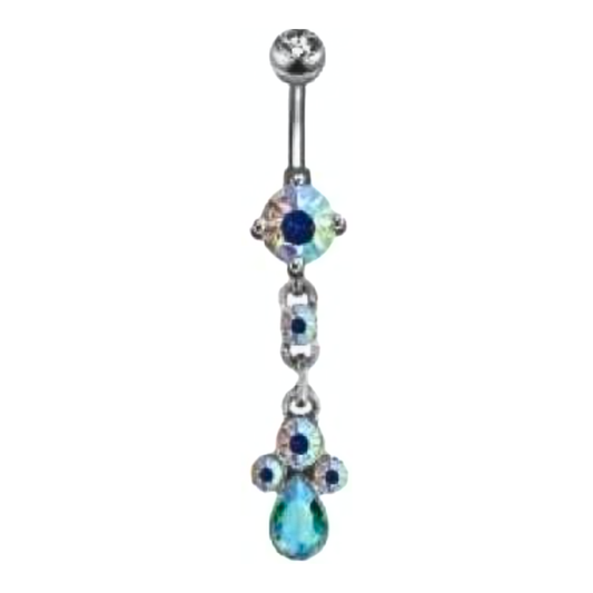 Blue Dangle belly ring