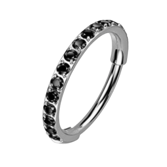 Black CZ Hoop