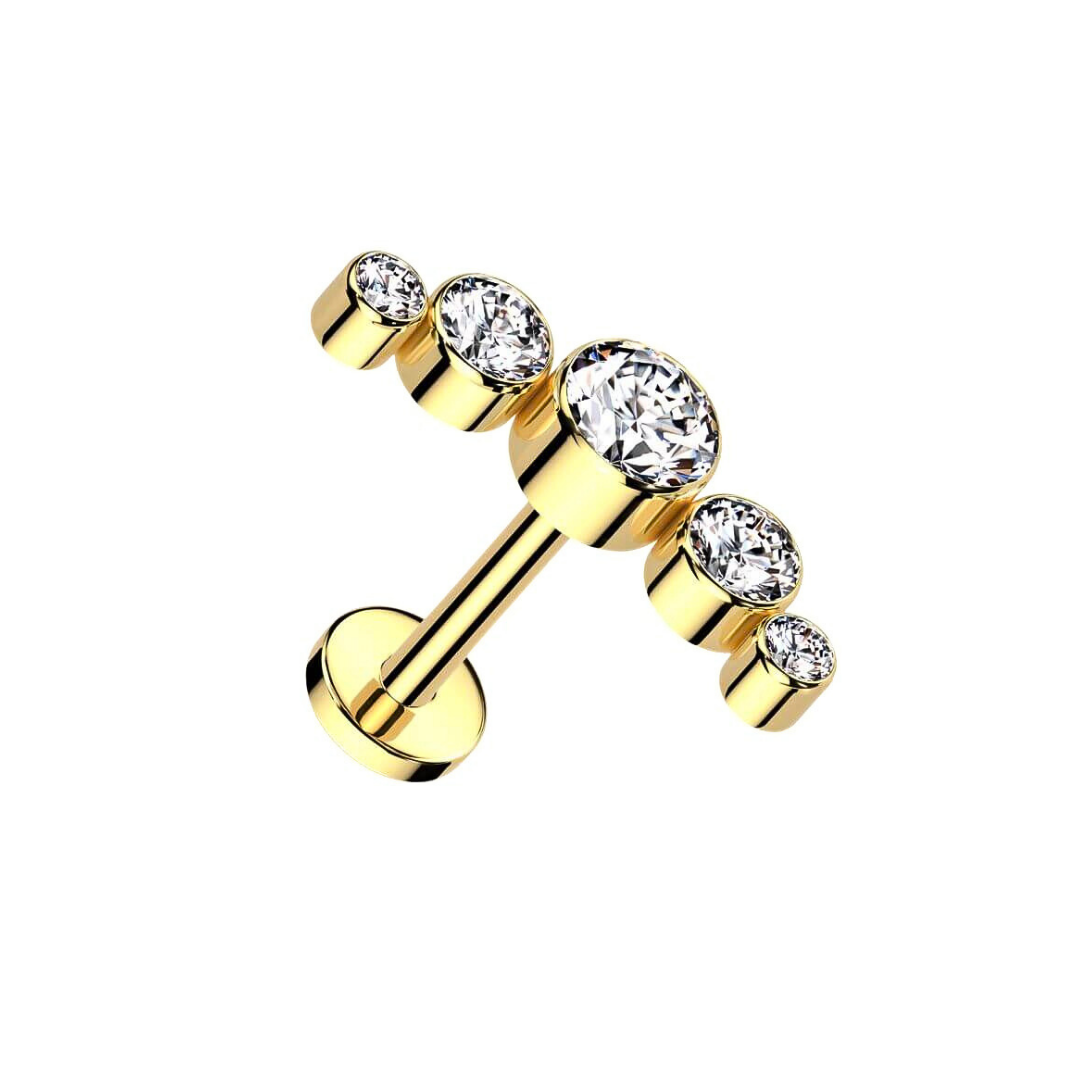 Five round CZ marquise Stud