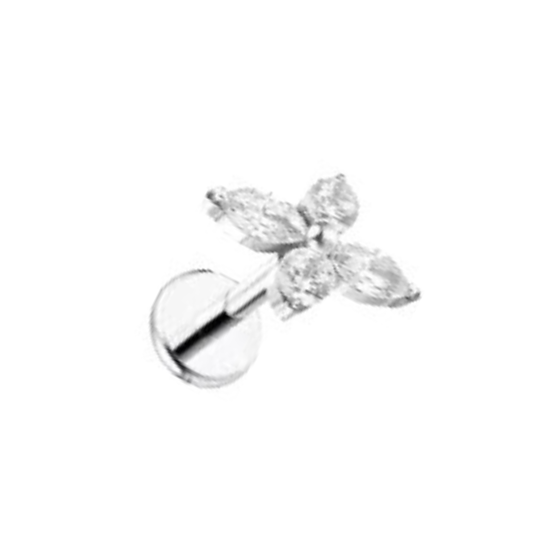 Flower-shape Four marquise stud