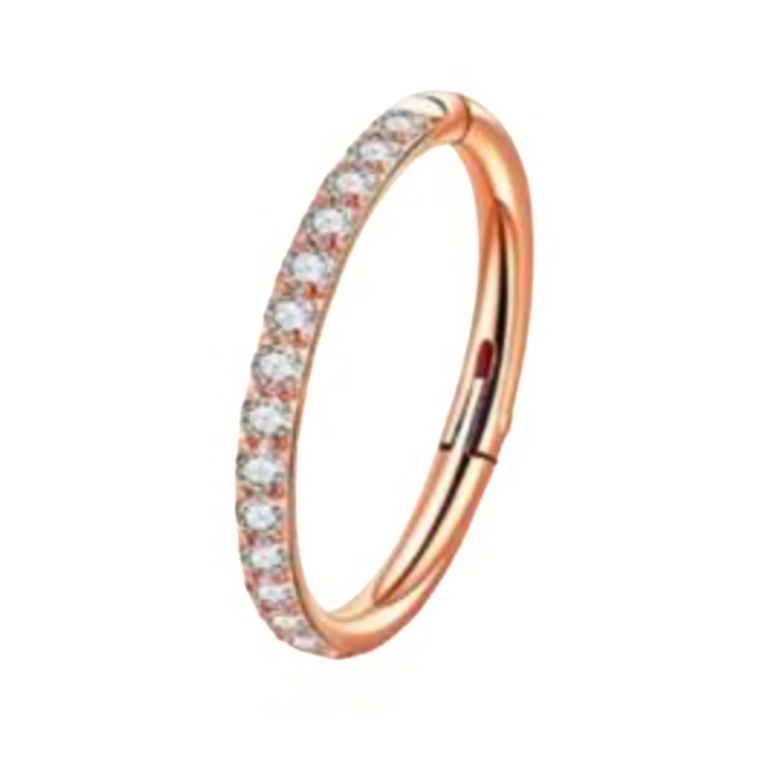 Rose Gold Base with CZ Clicker Hoop