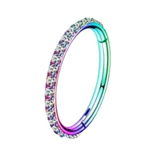 Multicolour base Clear CZ Clicker Hoop