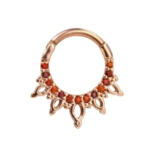 Cz & Petals Ornament Clicker Hoop