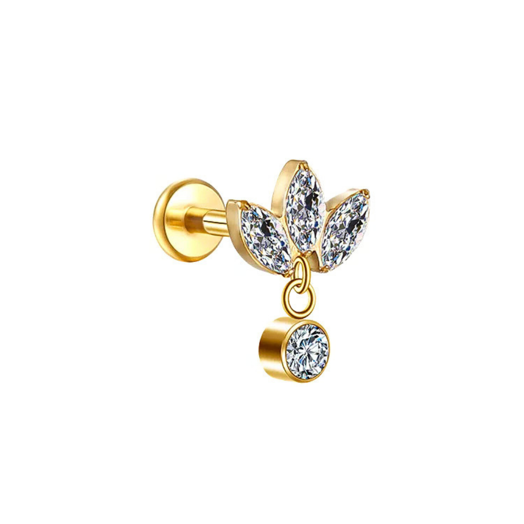 Three Marquise Stud with a dangle