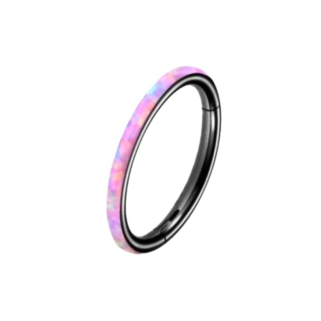 Pink Opal side face Hoop